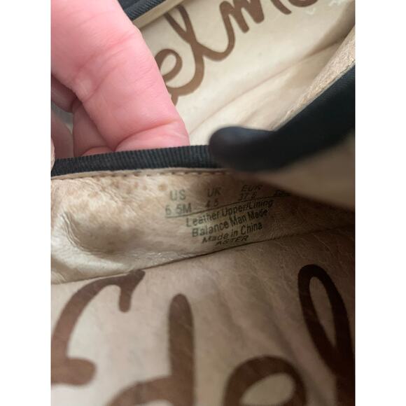 Sam Edelman Aster Black Leather Chrome Toe Flat Slip on 6.5 M Womens Loafer - Picture 4 of 10